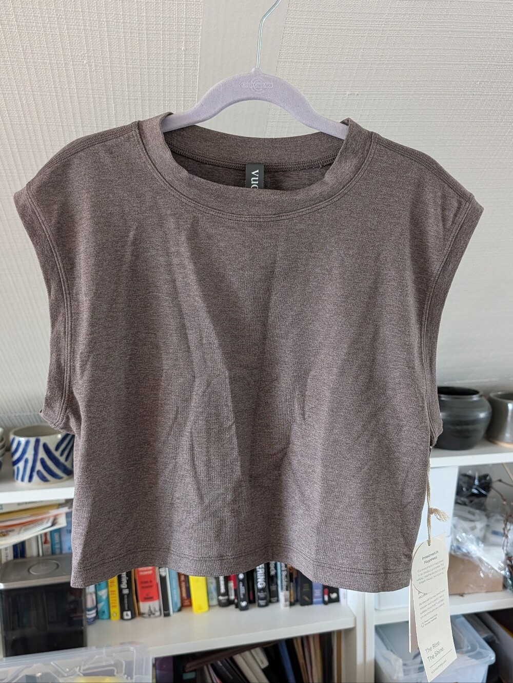 Vuori SL Halo Reina Crop Tank, Chia heather, Medium